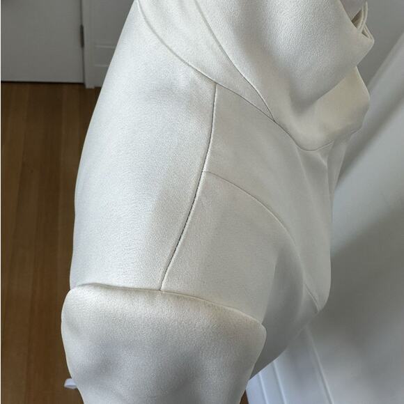 Anthony Vaccarello Hardcore Spike White Midi Coat size FR 36 Black Leather Belt - Picture 11 of 16